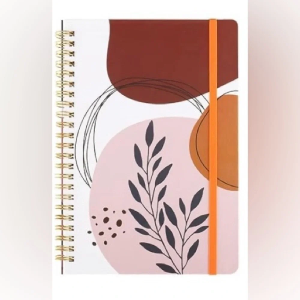 Geometric Shapes and Fern Spiral Notebook, NWOT